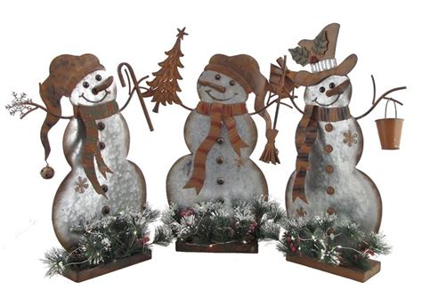 sheet metal snowman|metal snowman statues.